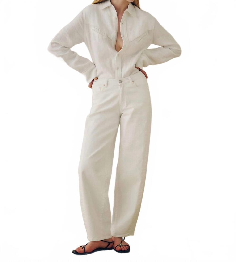 NEW DL1961 - WOMEN'S micro barrel high rise jeans in white